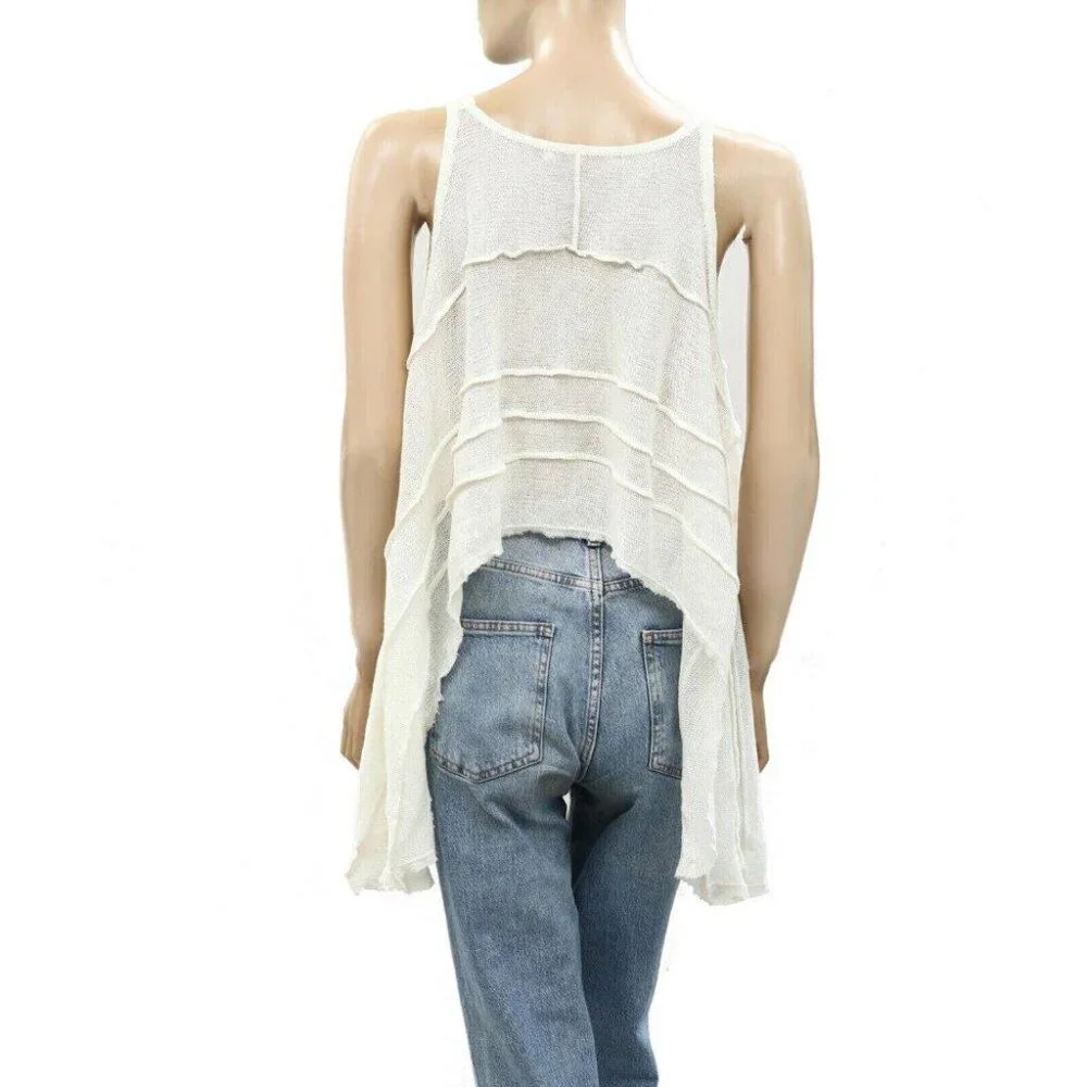 Free People We The Free Zelena Tank Blouse Top Hi Low Cotton Oversized S